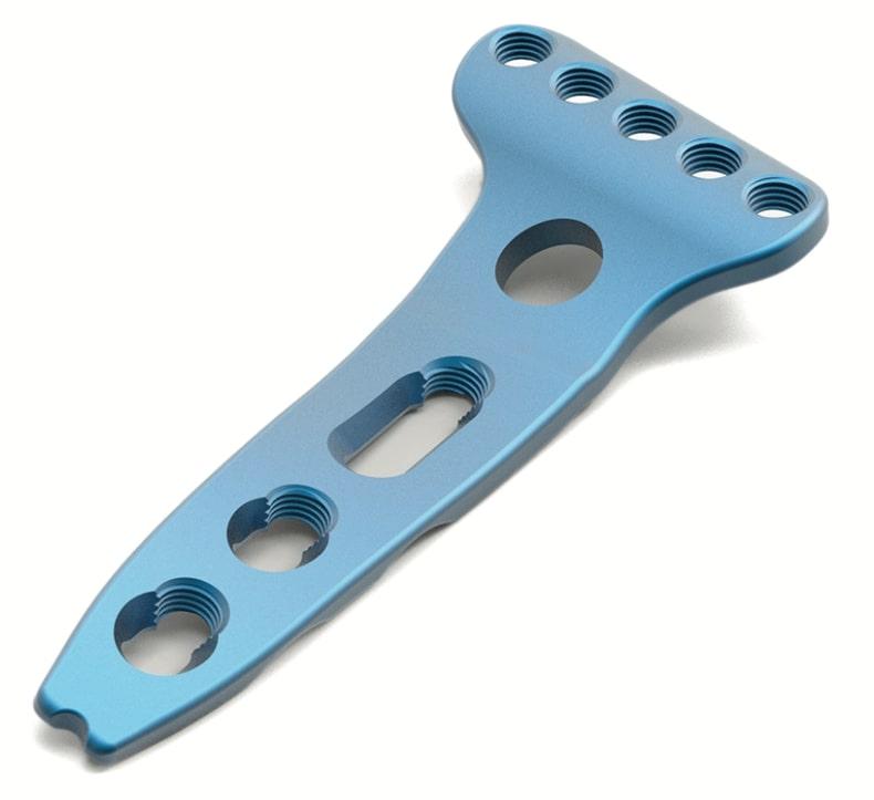 Auxein - 2.4мм Блокуюча опорна долонна пластина, (5 головних отв.)